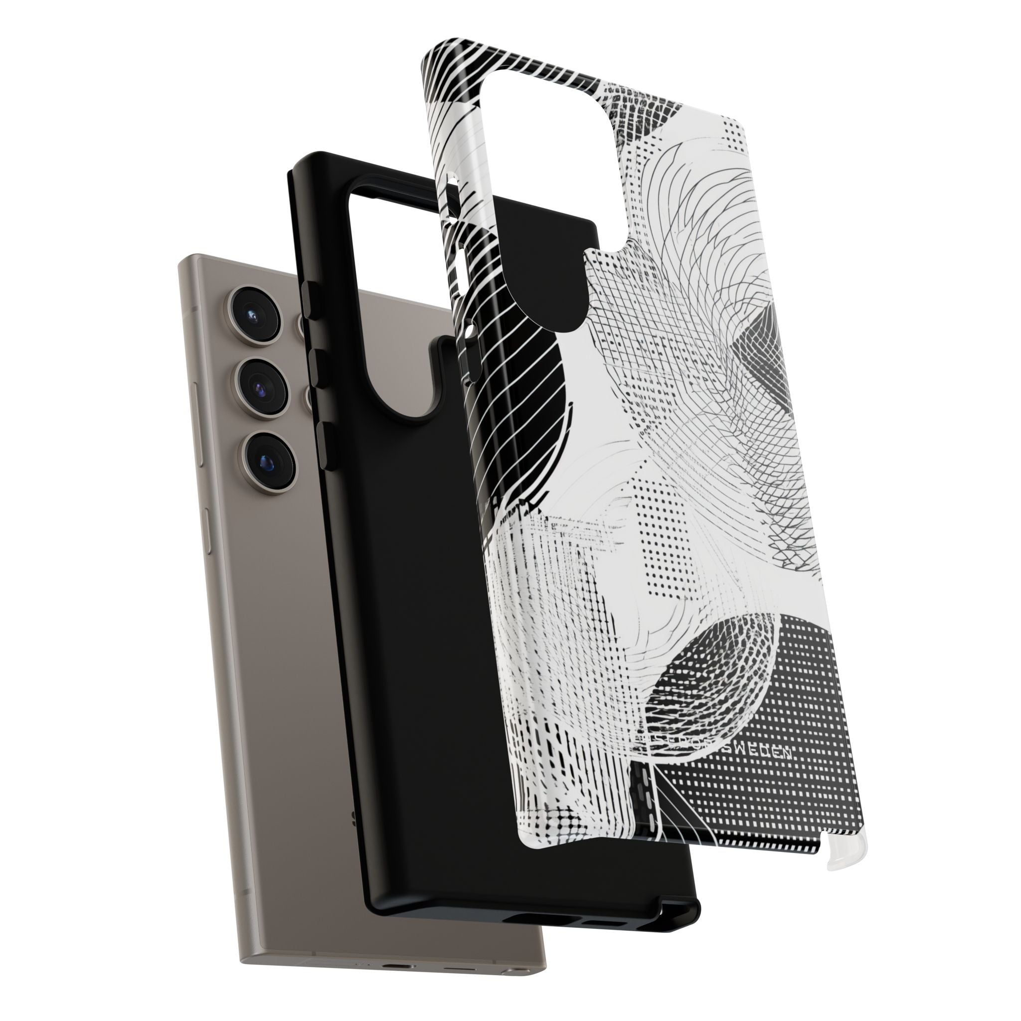 Geometric Monochrome Flow Samsung S24 - Tough Phone Case