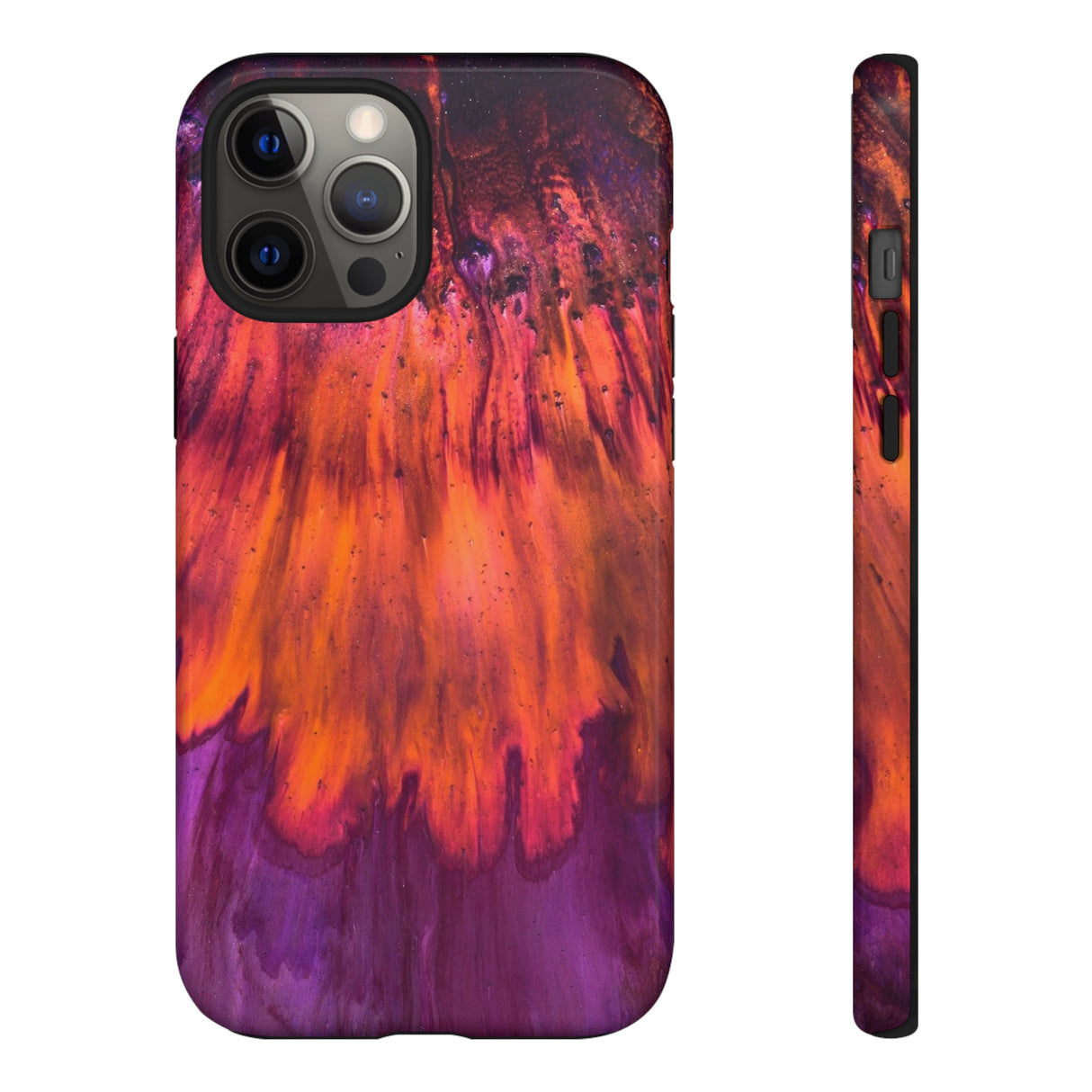 Orange Flow Ink Art iPhone Case (Protective) iPhone 12 Pro Max Glossy Phone Case