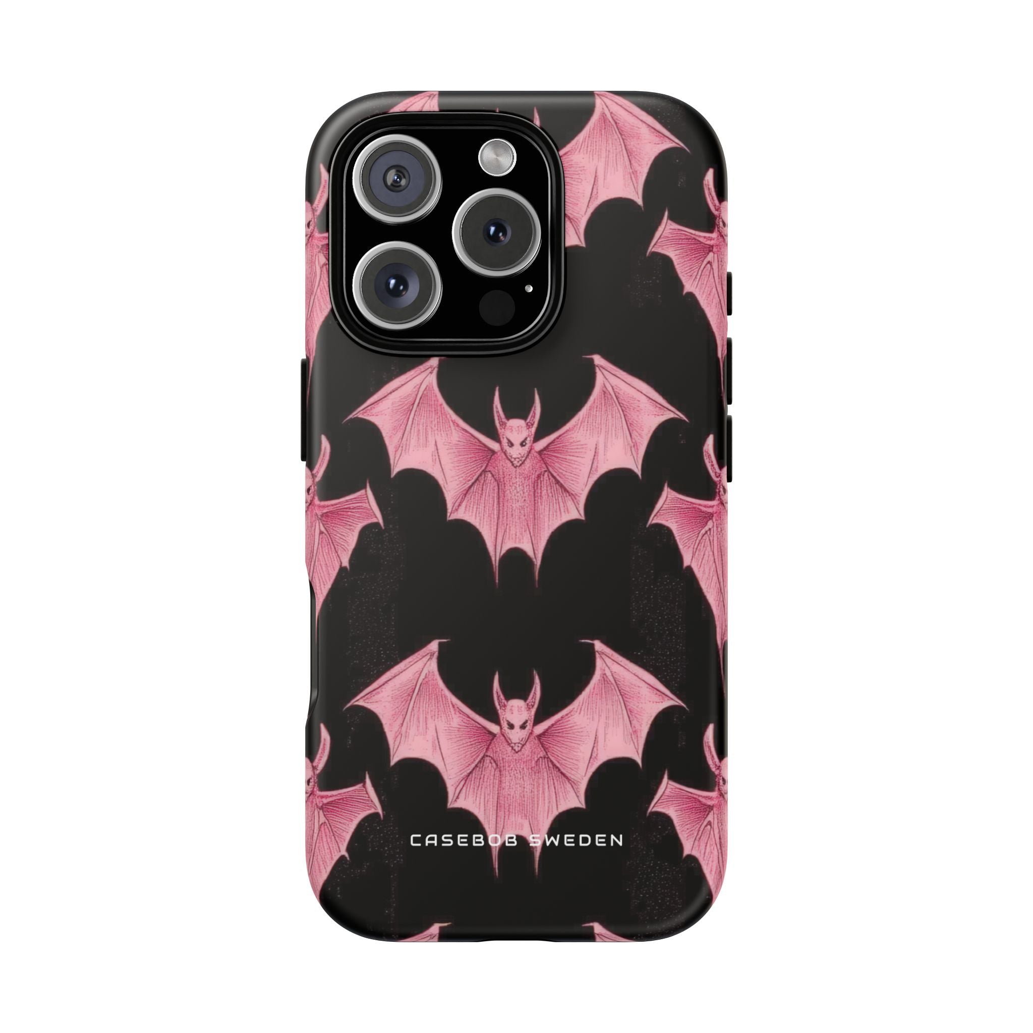 Gothic Pink Bats Aflame iPhone 16 - Tough Phone Case