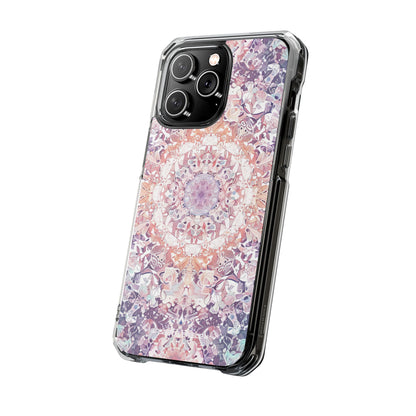 Purple Pink Mandala - Clear Impact iPhone 14 Phone Case