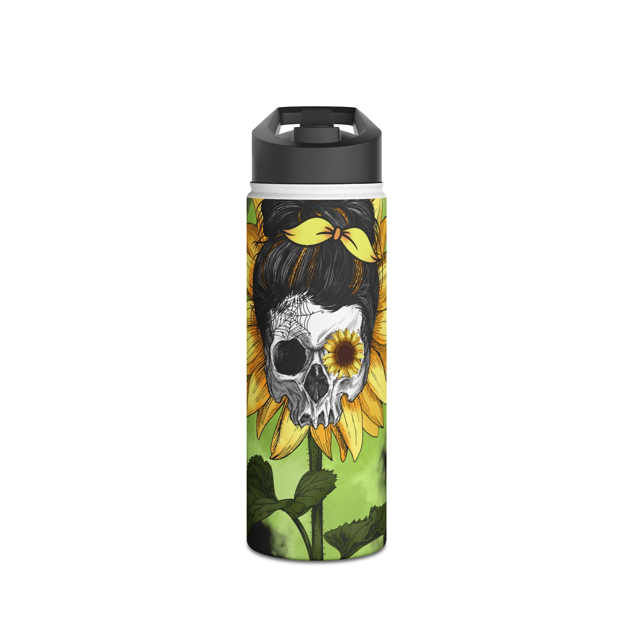 Skull Sunflower - Stainless Steel Water Bottle