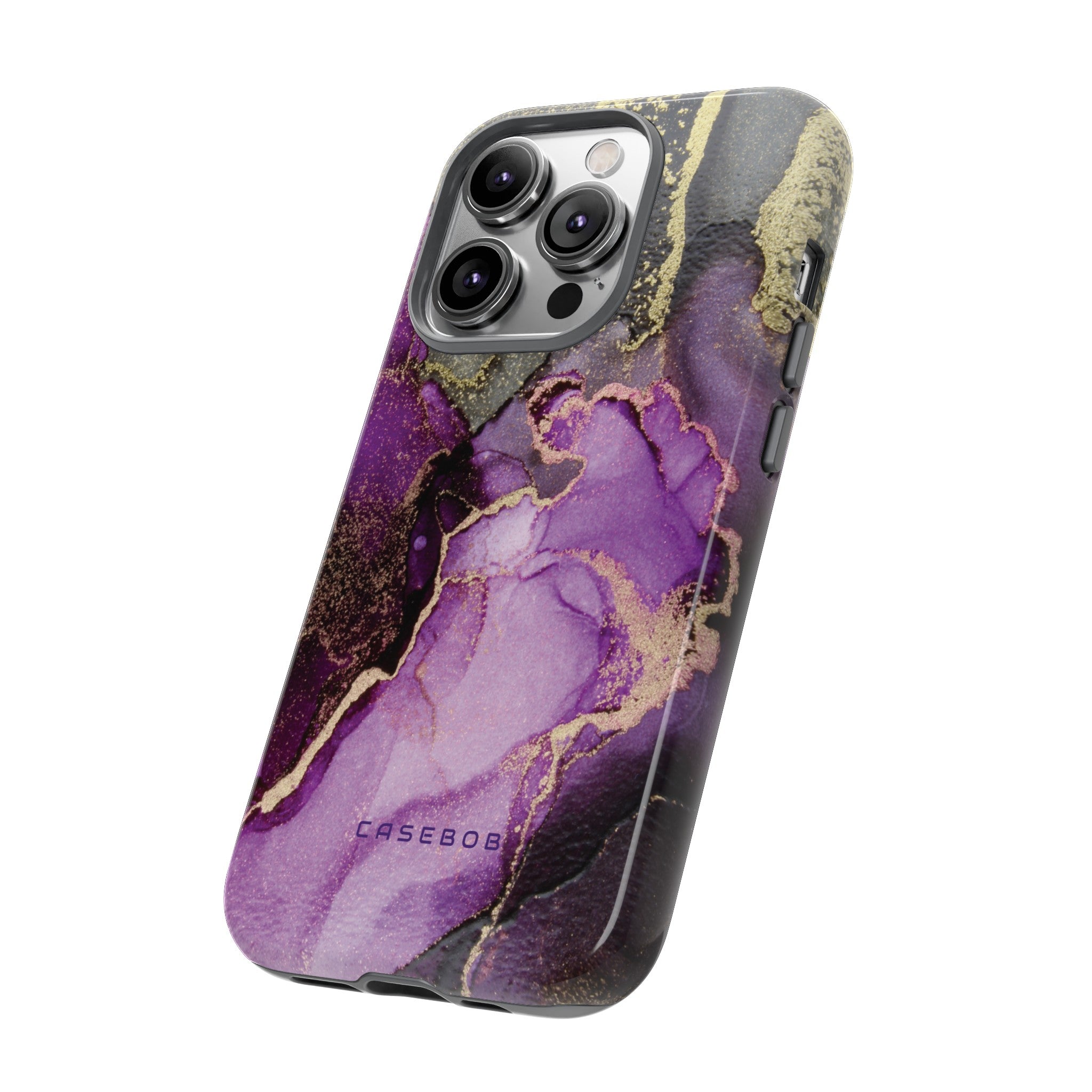 Purple Marble & Gold Phone - Protective Phone Case