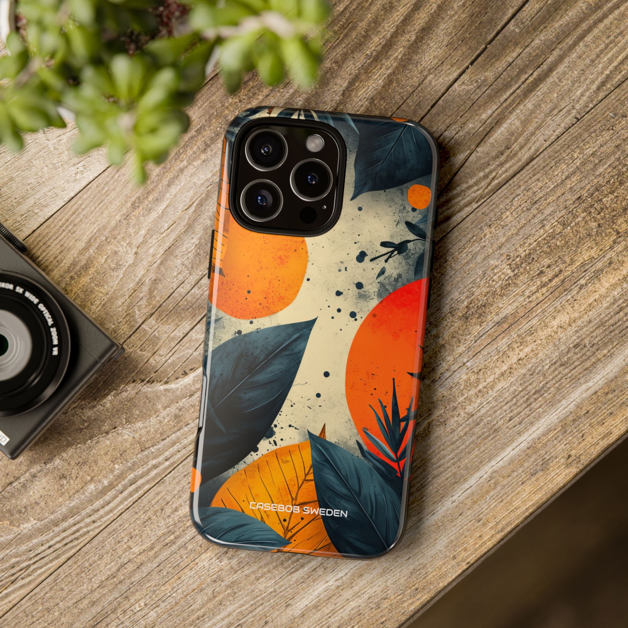 Tropical Blue Leaves - Tough iPhone 16 Phone Case