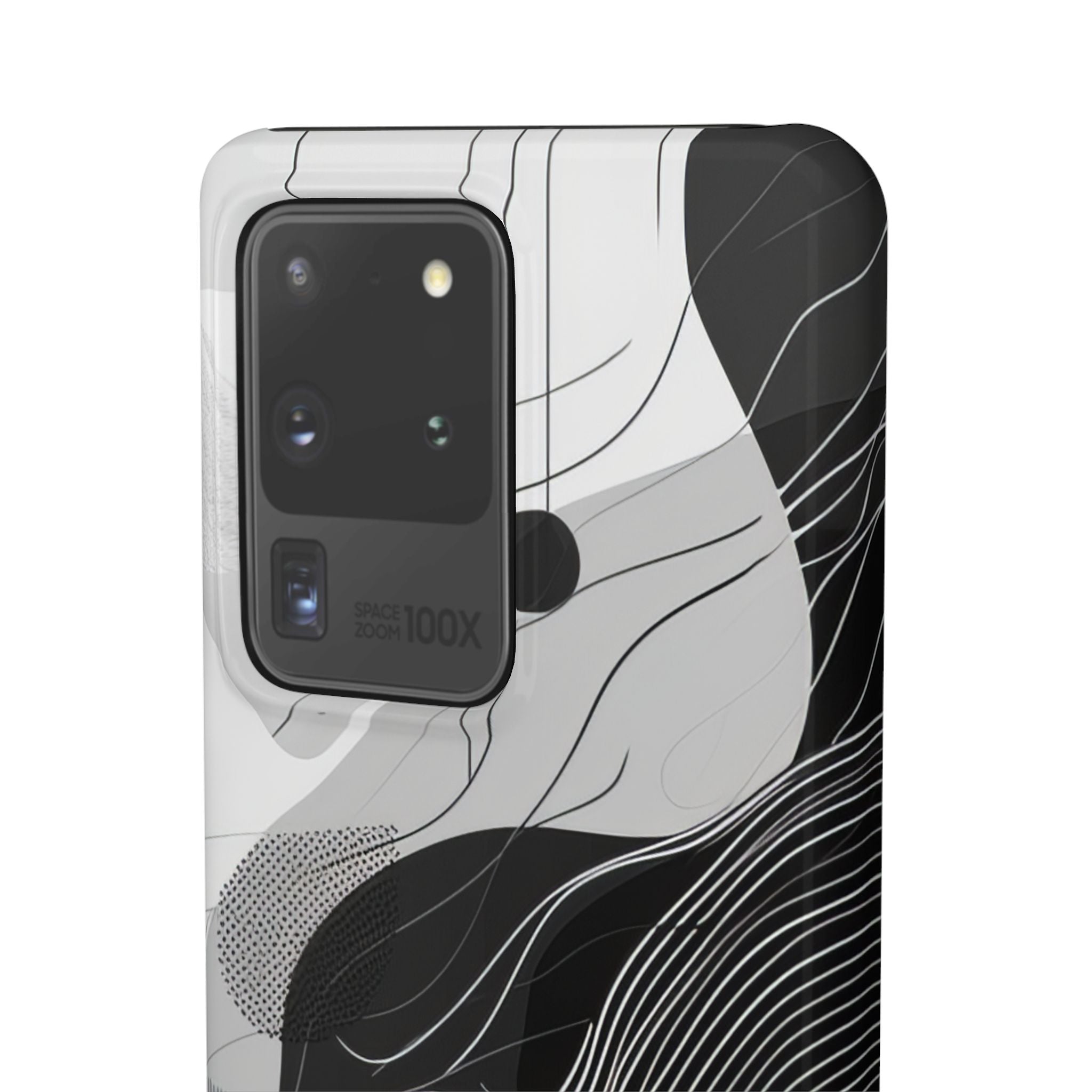 Fluid Rhythms: Monochrome Line Flow Samsung S20 - Slim Phone Case