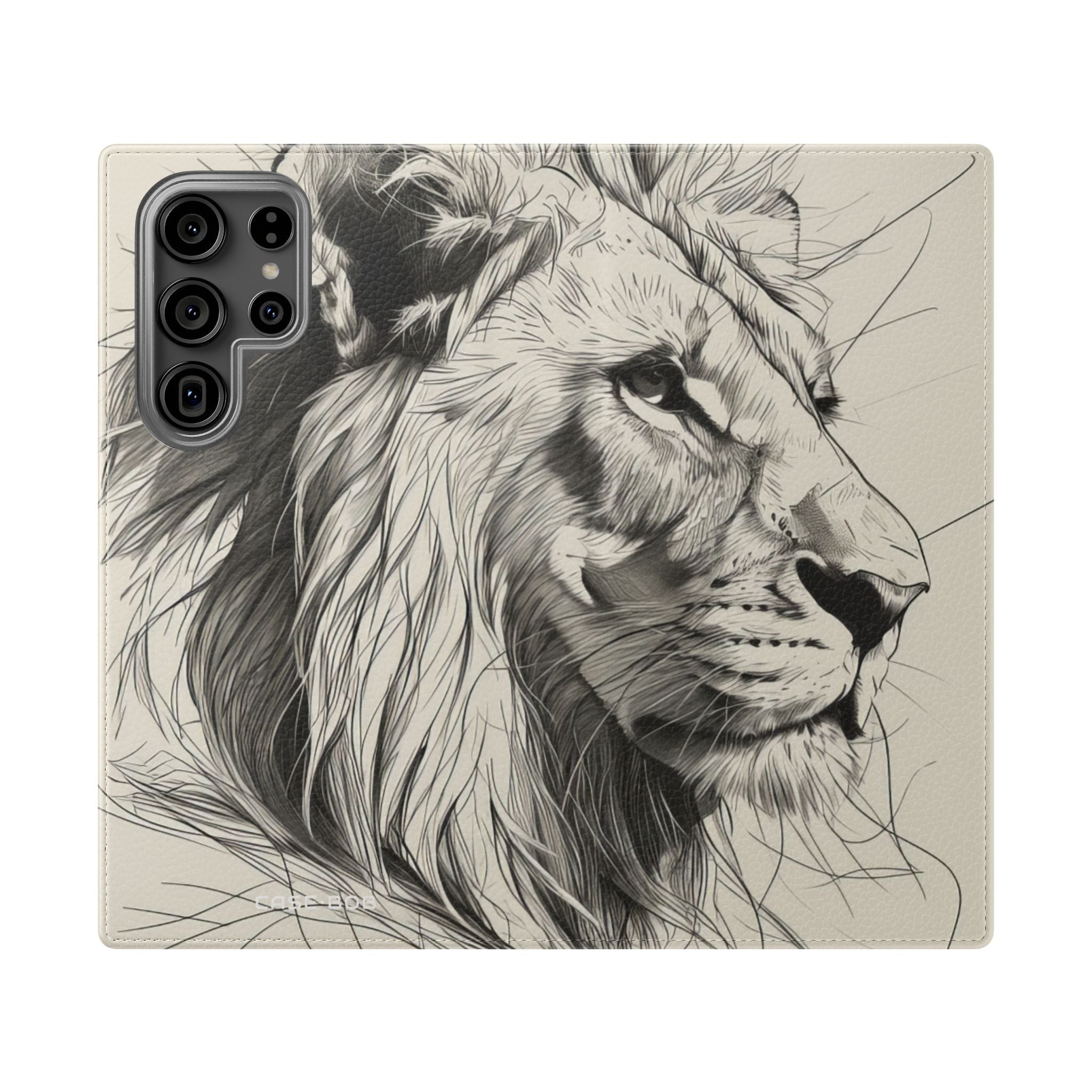 Lion Whisper Gray - Samsung S23 Ultra Case - Lompakkokotelo