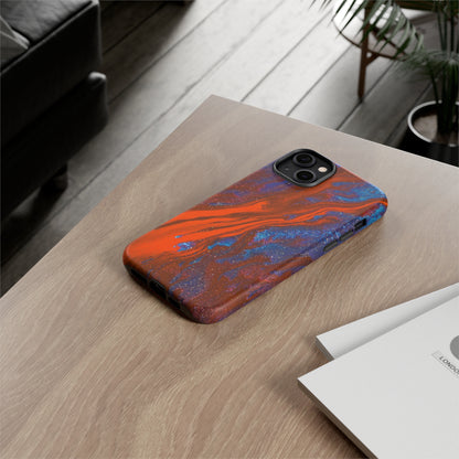 Orange Spikes Ink Art iPhone Case (Protective) Phone Case