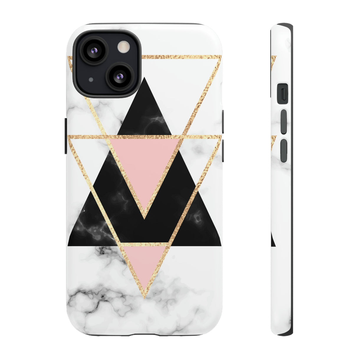 Marble Triangles - Protective Phone Case