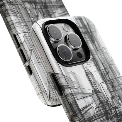 Urban Complexity: Black Lines Design - for iPhone 16