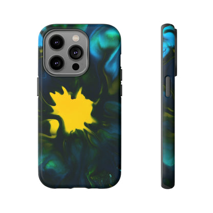 Yellow Spot Ink Art - Protective Phone Case