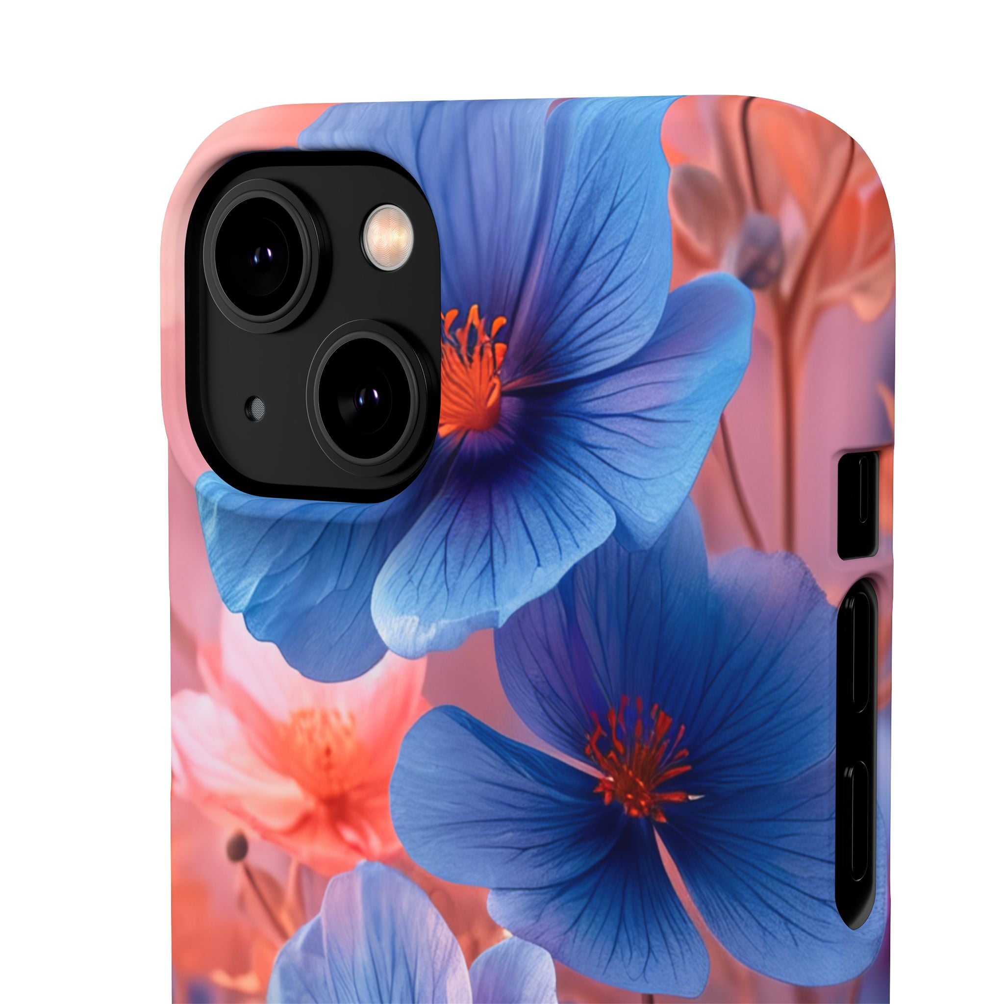 Harmonious Blooming Blues and Pinks iPhone 14 - Slim Phone Case