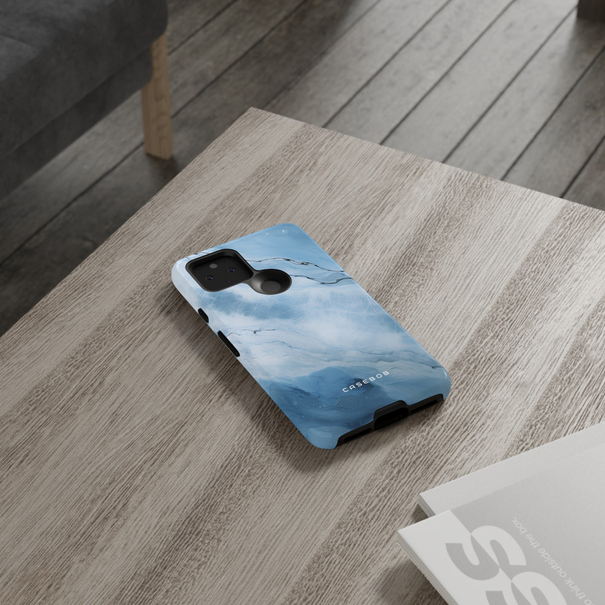 Light Navy Marble - Protective Phone Case