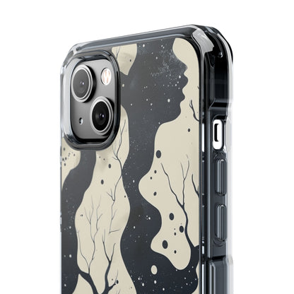 Organic Fluid Silhouettes with Cosmic Depth iPhone 14 - Clear Impact Phone Case