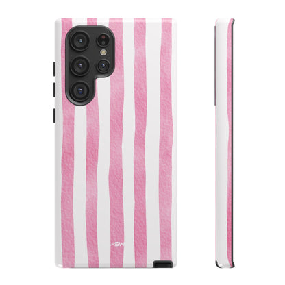Pink Watercolor Stripes - Samsung Case