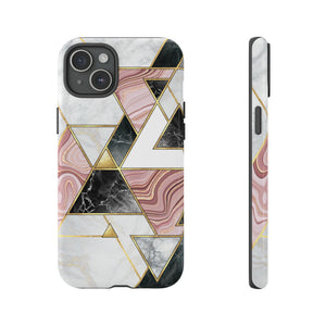 White Pink Mosaic - Protective Phone Case