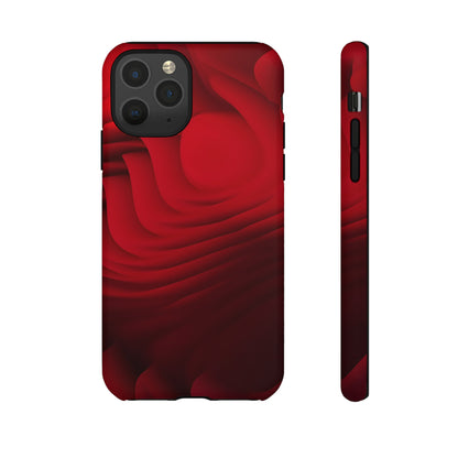 Red Center Waves - Protective Phone Case