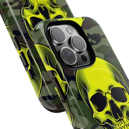 Neon Skull Camo iPhone 16 Pro Case - Tough+
