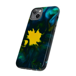 Yellow Spot Ink Art - Protective Phone Case