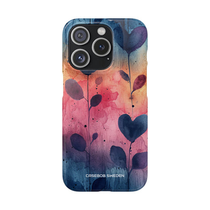 Watercolor Heart Art - Slim iPhone 15 Phone Case