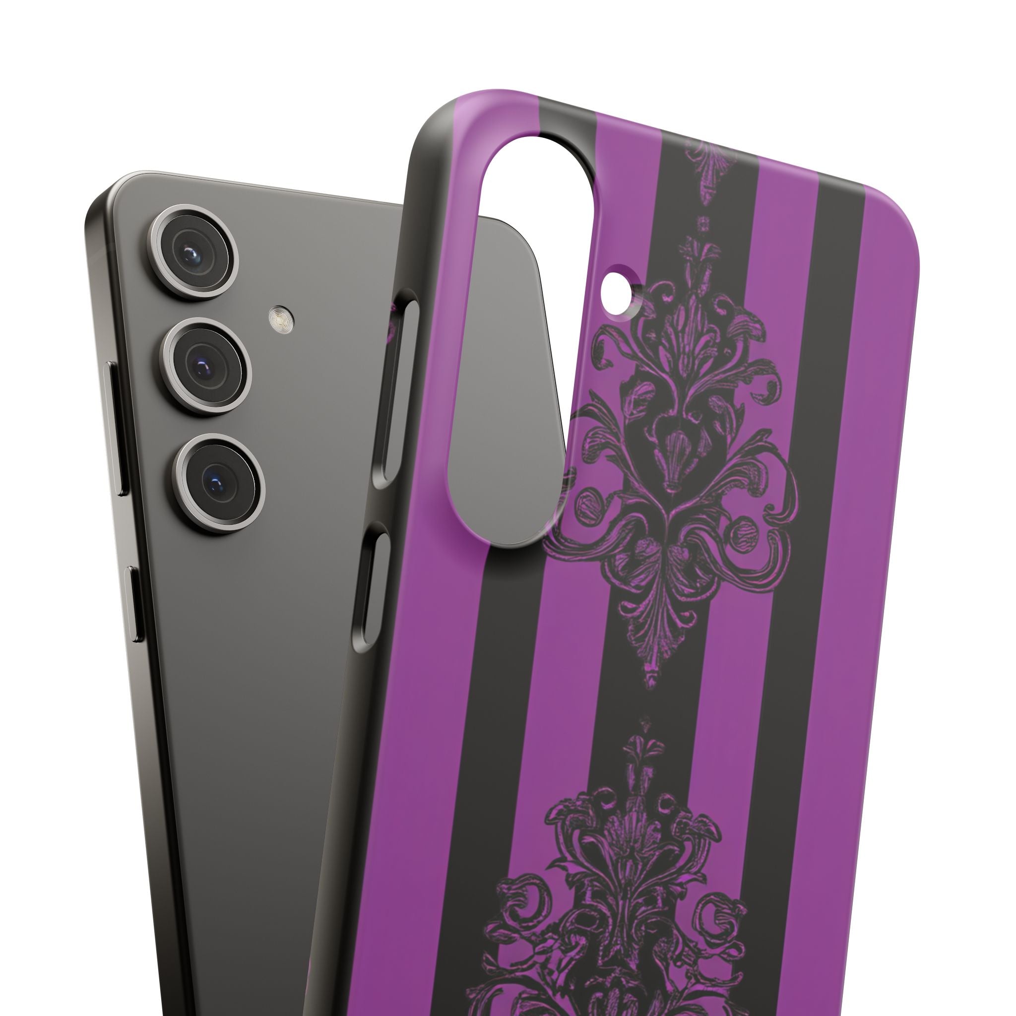 Gothic Elegance with Vertical Stripes and Ornamental Motifs Samsung S24 - Slim Phone Case