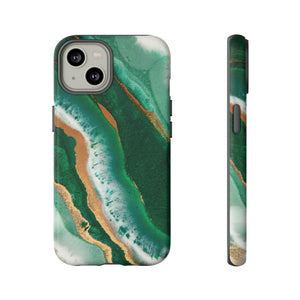 Green & Gold Epoxy - Protective Phone Case