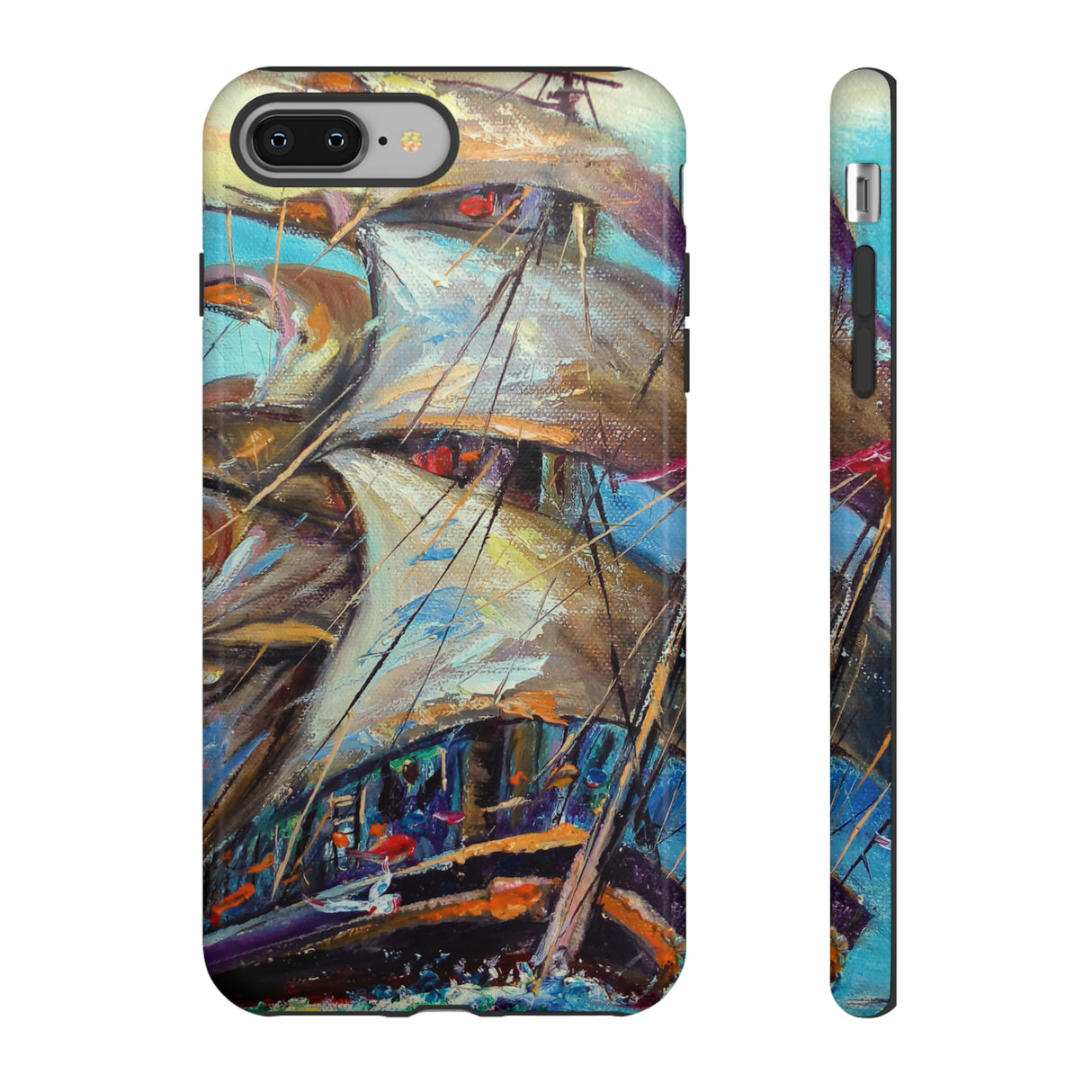 Oil painting - Sailboat - Protective Phone Case