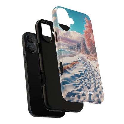 Snowy Footprints iPhone 16 Plus Case - Tough
