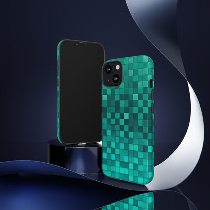 Teal Tones Mosaic - Protective Phone Case