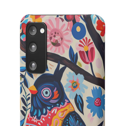 Whimsical Vintage Owl with Floral Charm Samsung S20 - Slim Phone Case