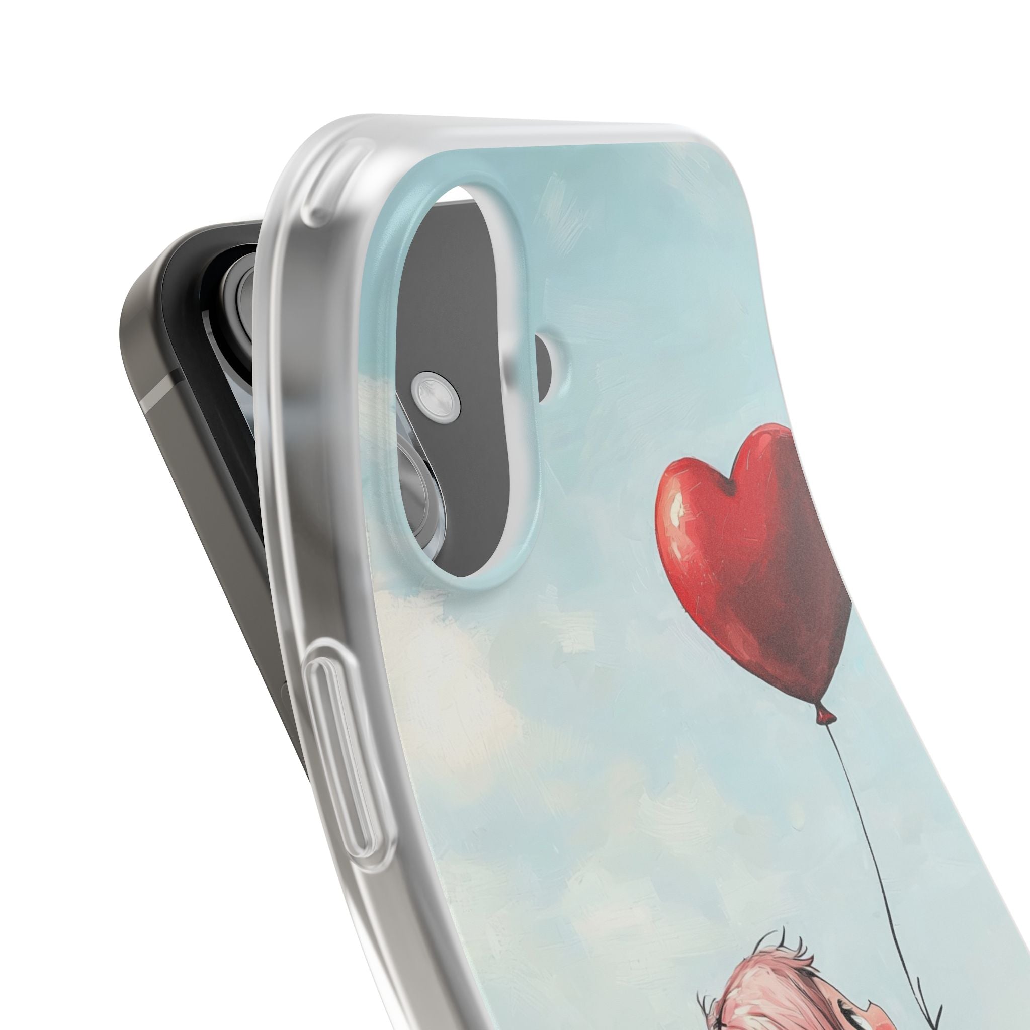 Heart Balloon Glow iPhone 16 Case - Soft
