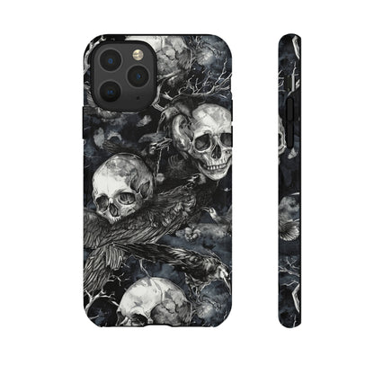 Skulls and Ravens Gothic - Protective Phone Case