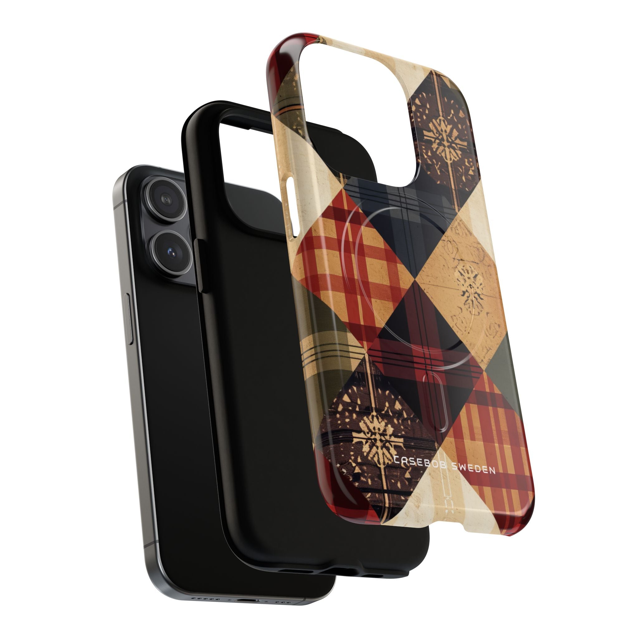 Rustic Geometric Patchwork Harmony iPhone 15 | Tough+ Phone Case