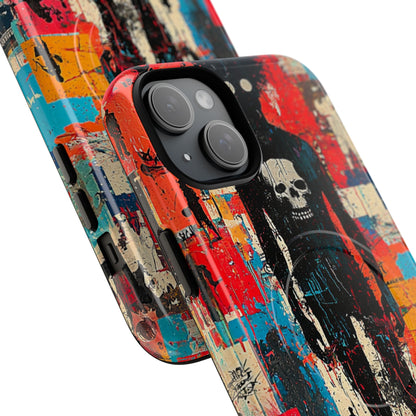 Spiky Skull Silhouette iPhone 15 Plus Case - Tough+