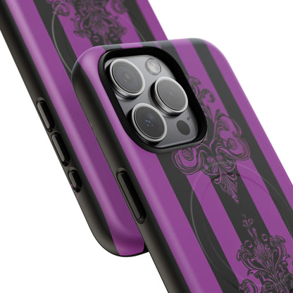 Gothic Elegance with Vertical Stripes and Ornamental Motifs iPhone 15 | Tough+ Phone Case