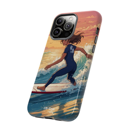 Surfing Into Sunset - iPhone Case