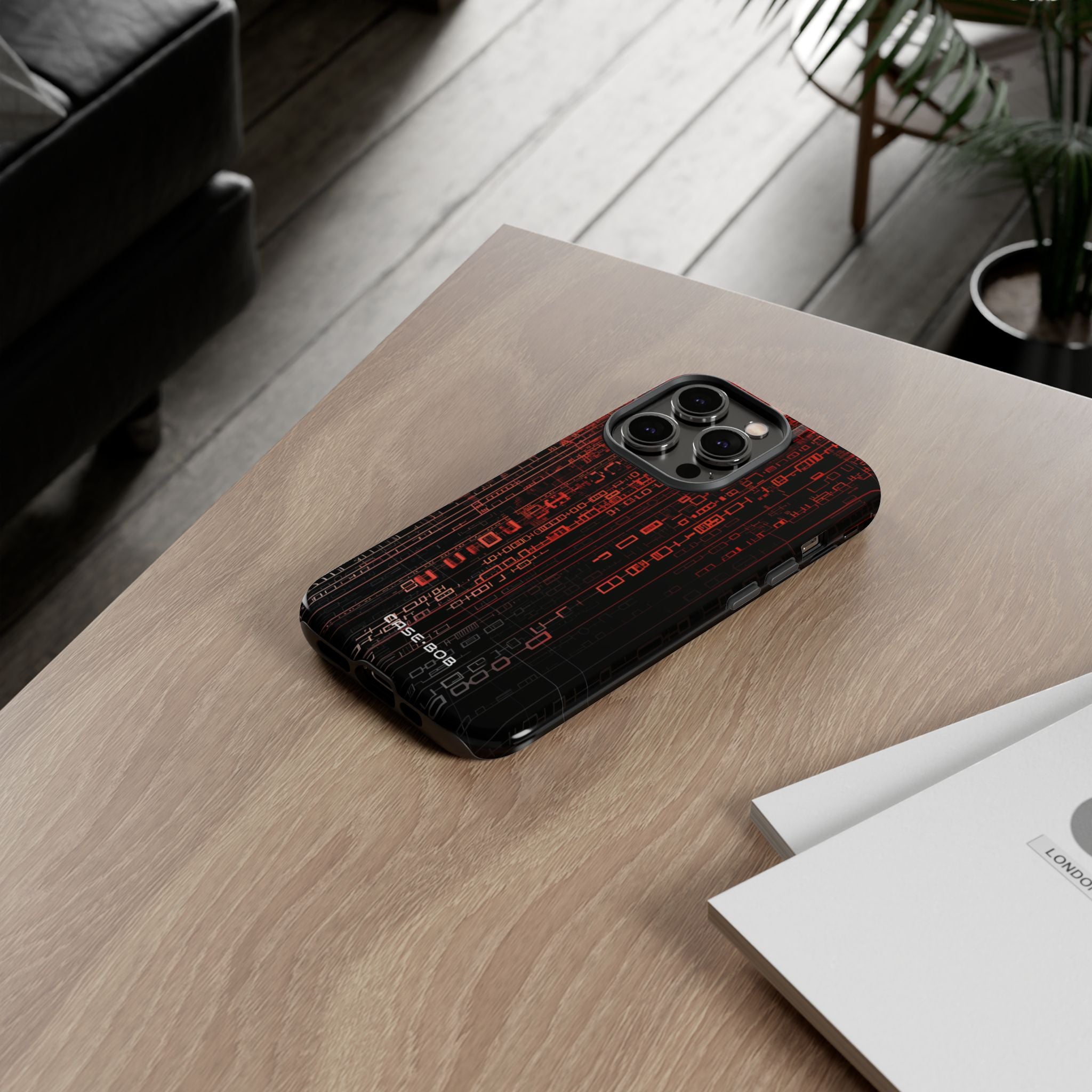 Crimson Glyphs iPhone 14 Pro Case - Tough
