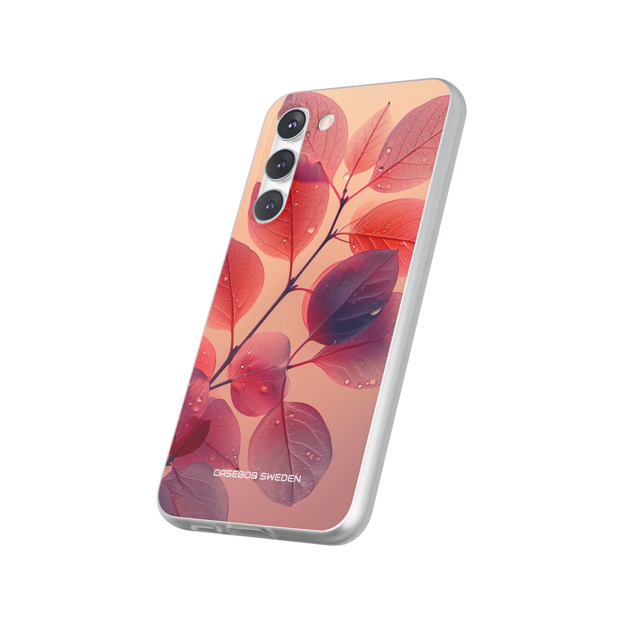 Pink Serenity Leaf Design - Flexi Samsung S23 Phone Case