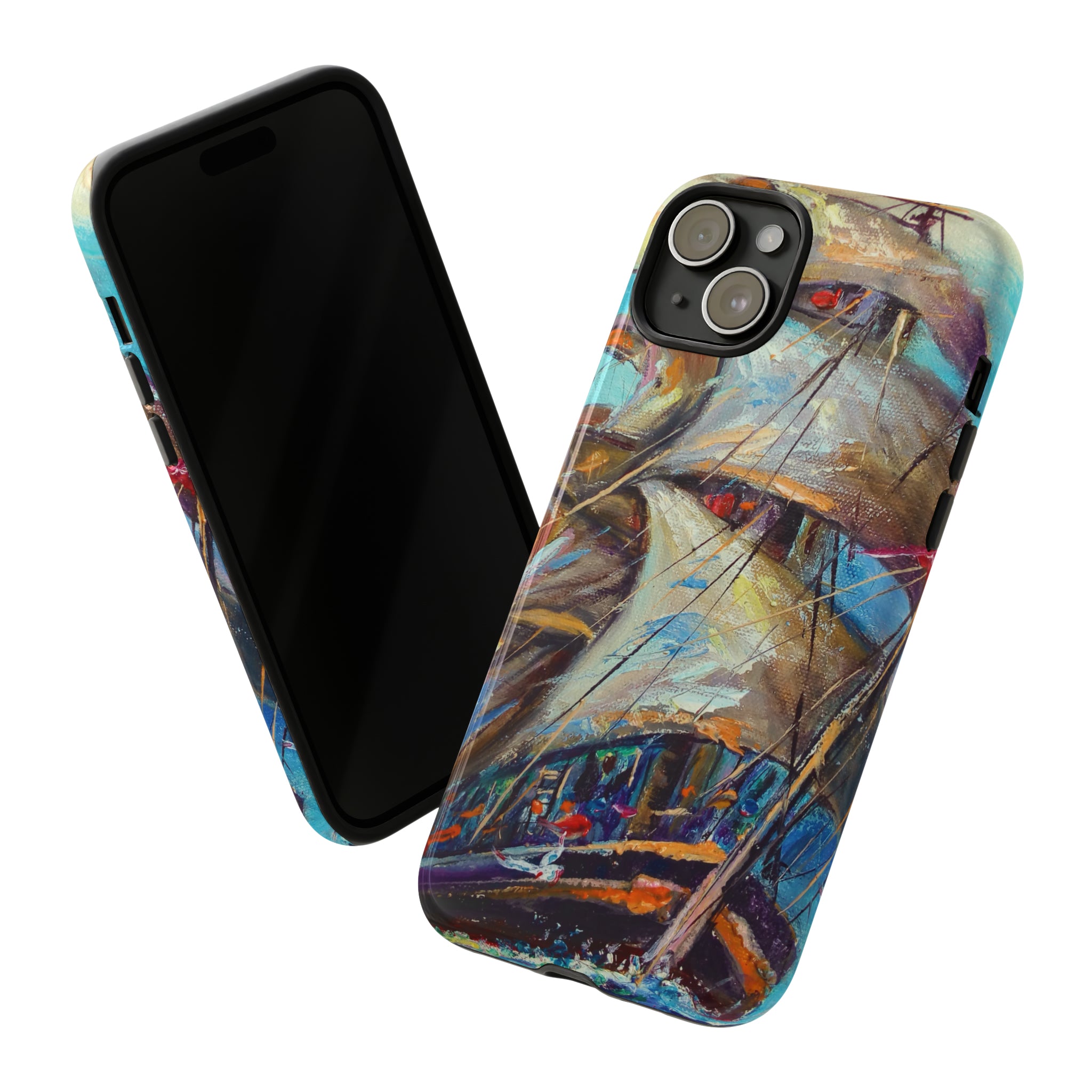 Oil painting - Sailboat - Protective Phone Case