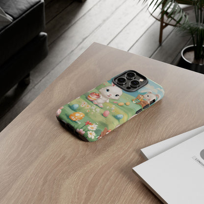 Bunnies Hunt Eggs - iPhone Case