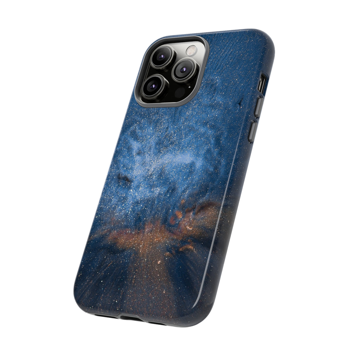 Blue Stardust Ink Art iPhone Case (Protective) Phone Case