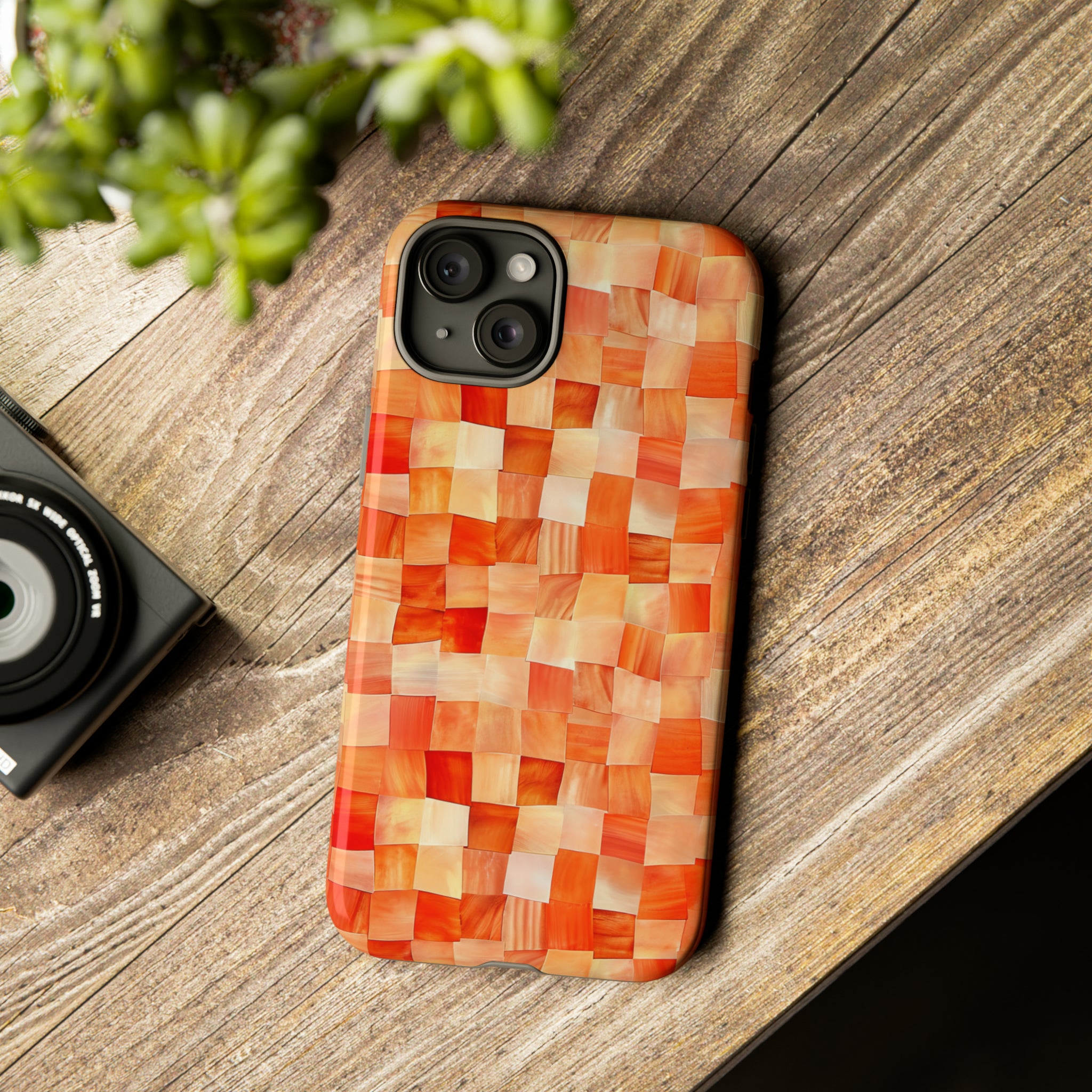 Orange Blaze: Square Gradient - Protective Phone Case