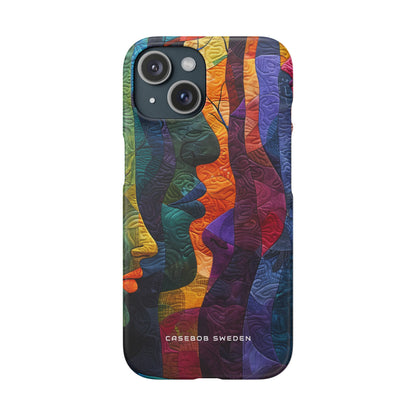 Harmonized Faces and Nature Fusion iPhone 15 - Slim Phone Case