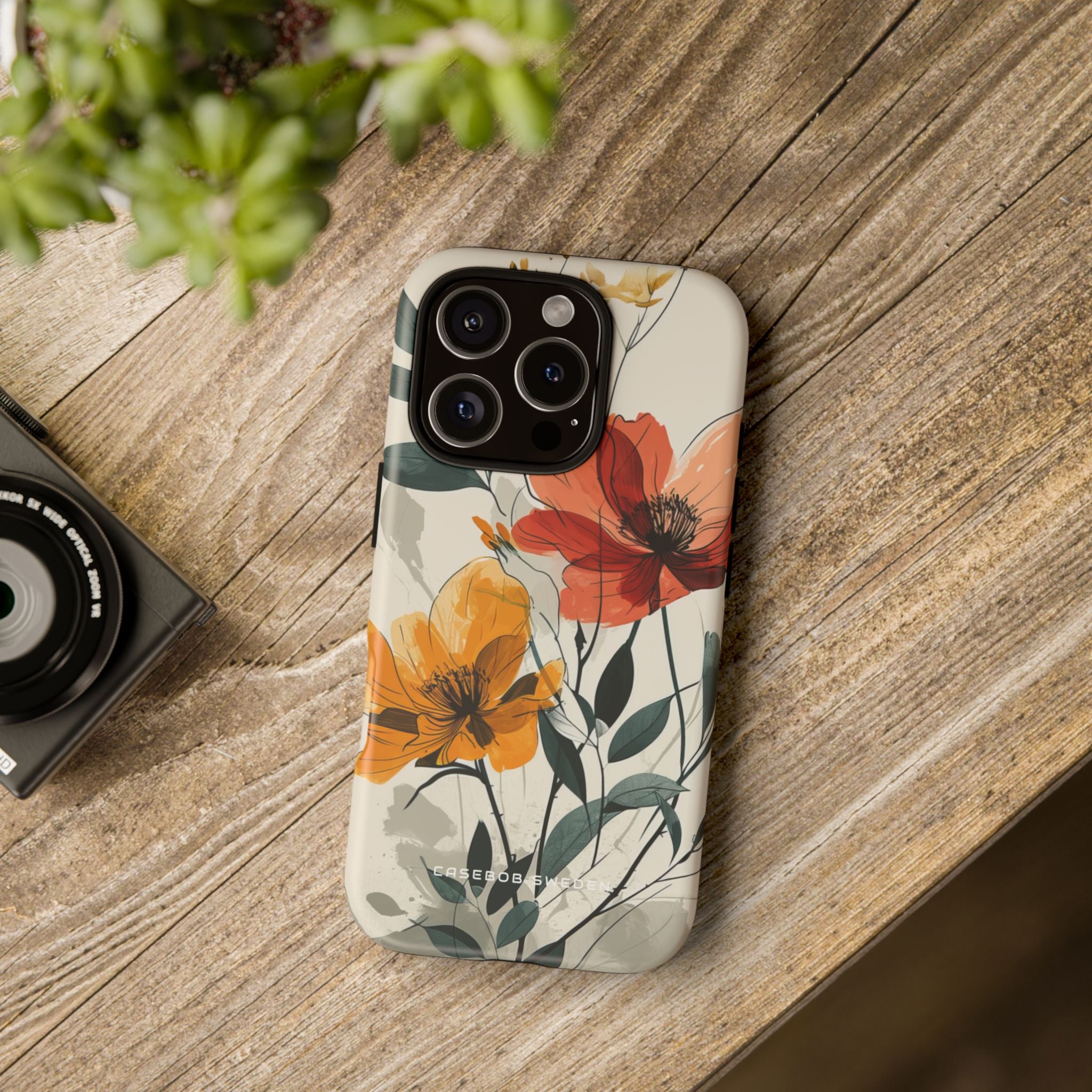 Elegant Floral Harmony iPhone 16 - Tough Phone Case