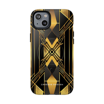 Golden Geometric Elegance iPhone 14 | Tough+ Phone Case