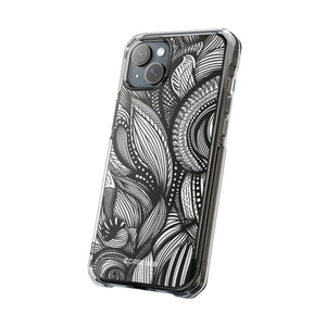 Organic Whirl - Phone Case for iPhone (Clear Impact - Magnetic)