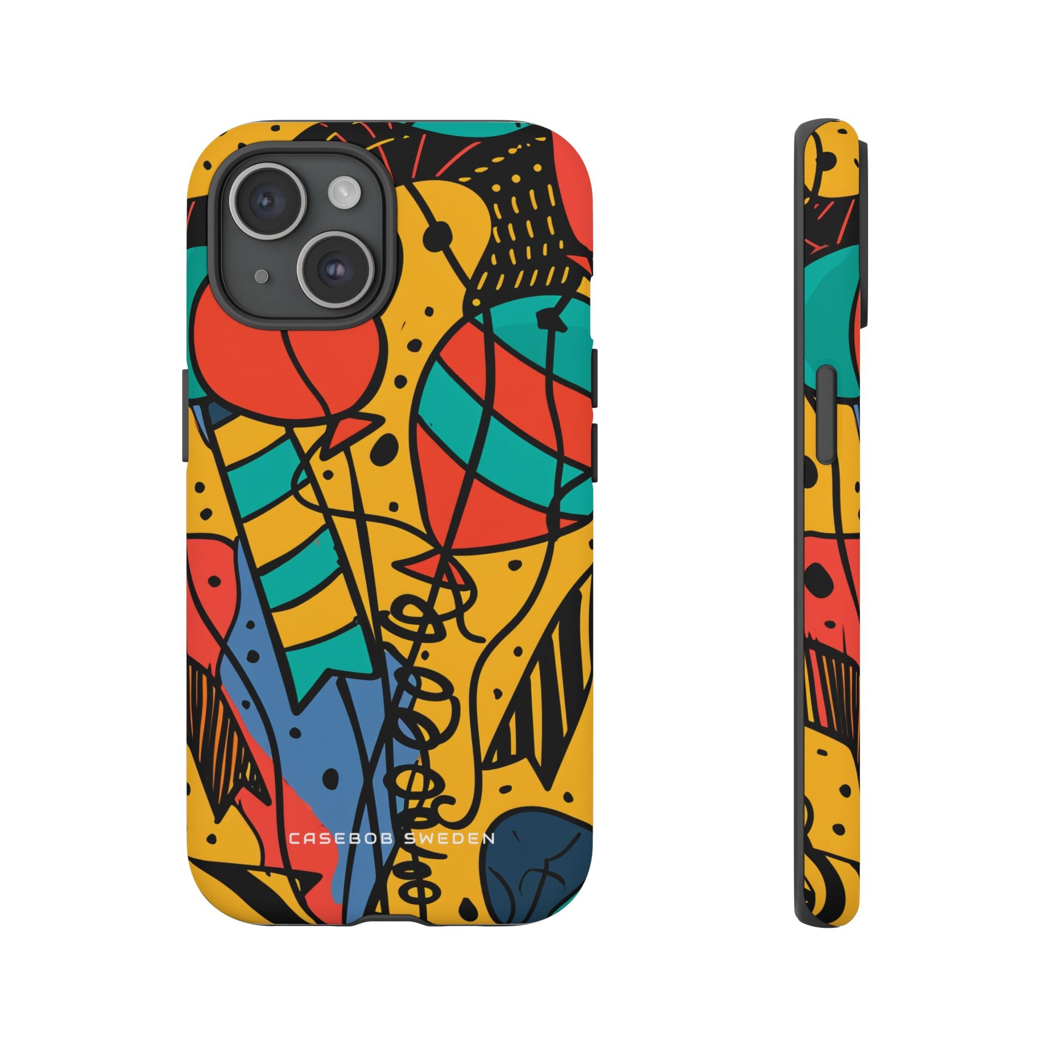 Playful Lines in Motion iPhone 15 - Tough Phone Case