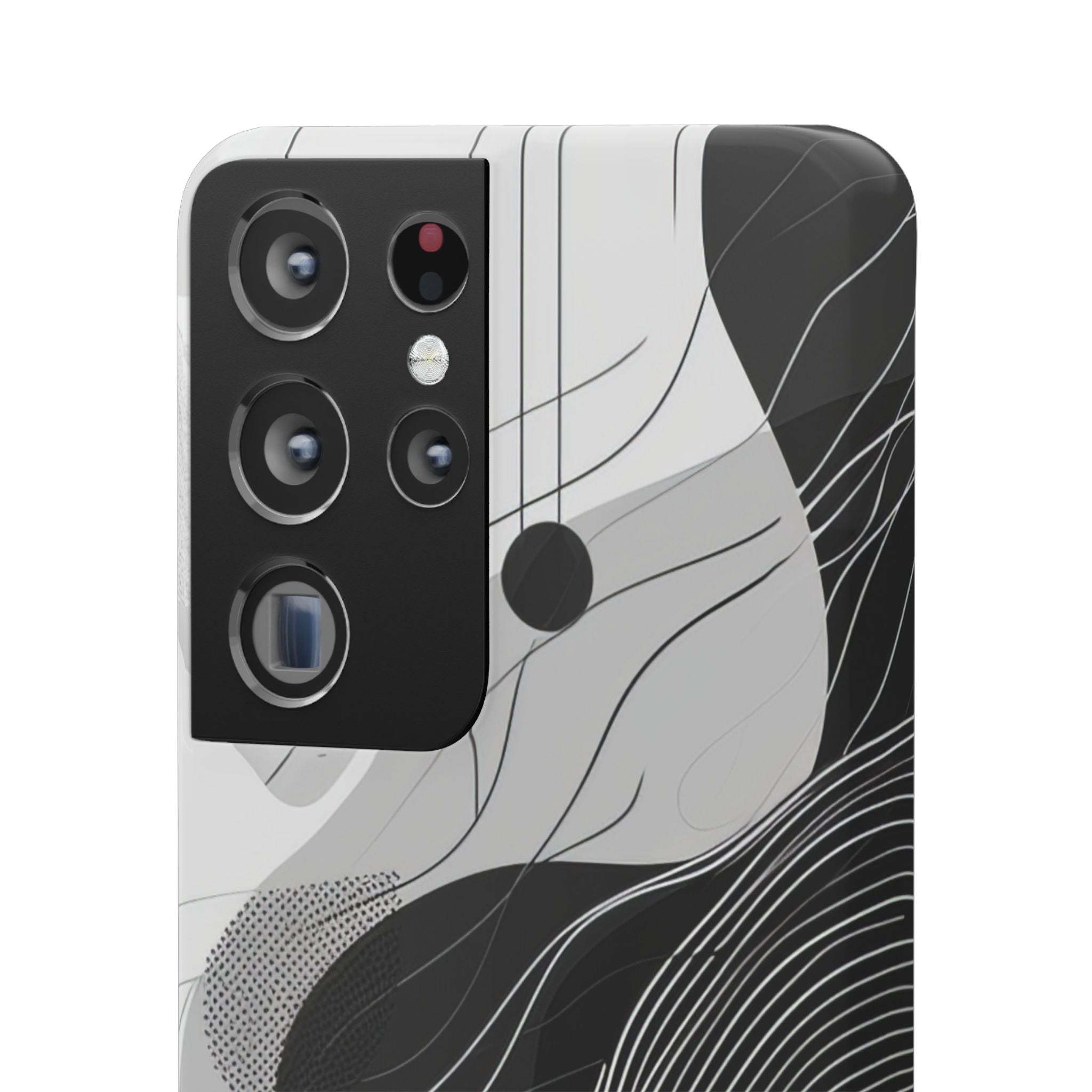 Fluid Rhythms: Monochrome Line Flow Samsung S21 - Slim Phone Case