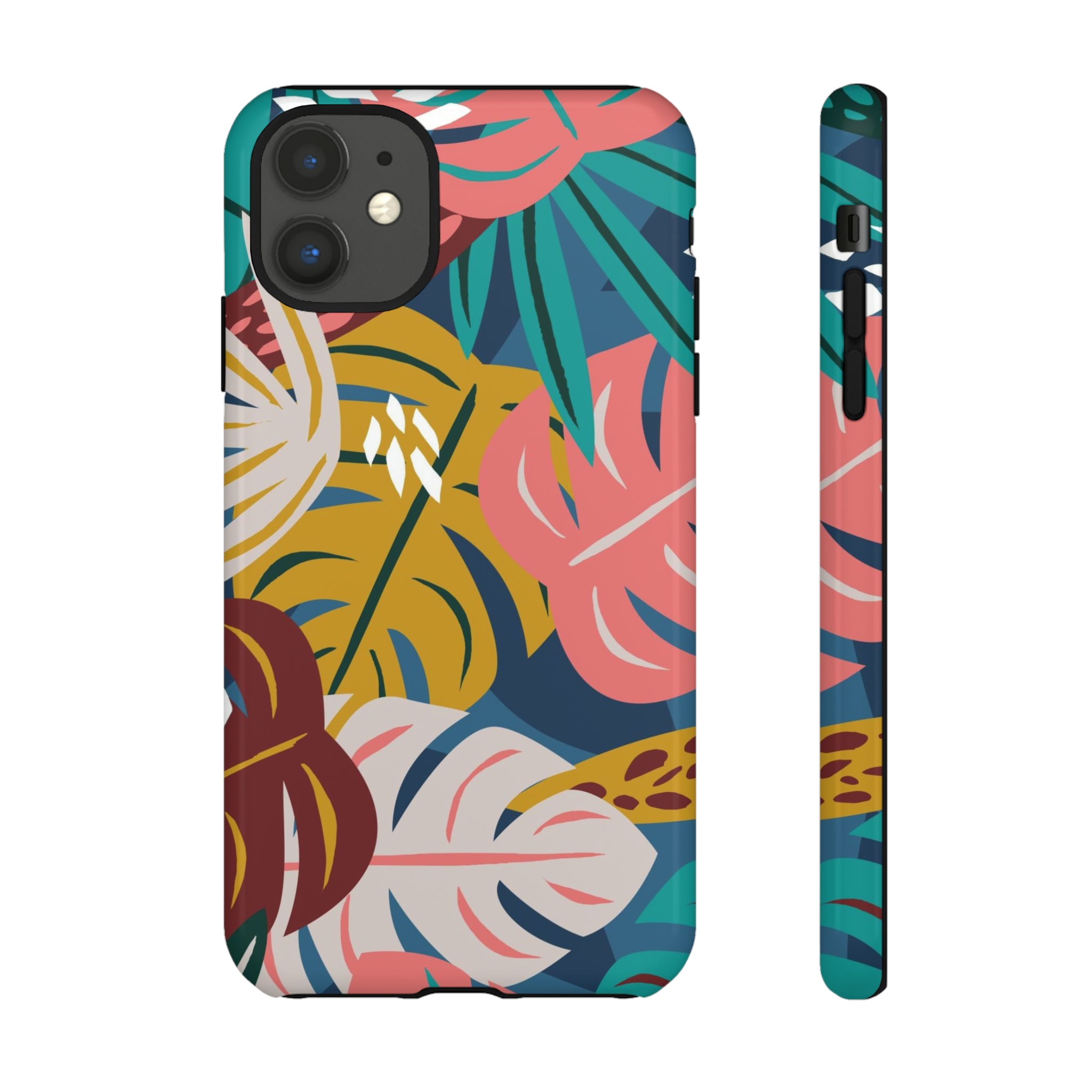 Tropical Leaf Mono - Protective Phone Case