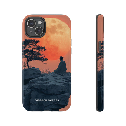 Zen Tranquility Under a Red Moon iPhone 15 - Tough Phone Case