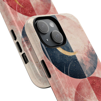 Golden Crescent Circles iPhone 15 Case - Tough+