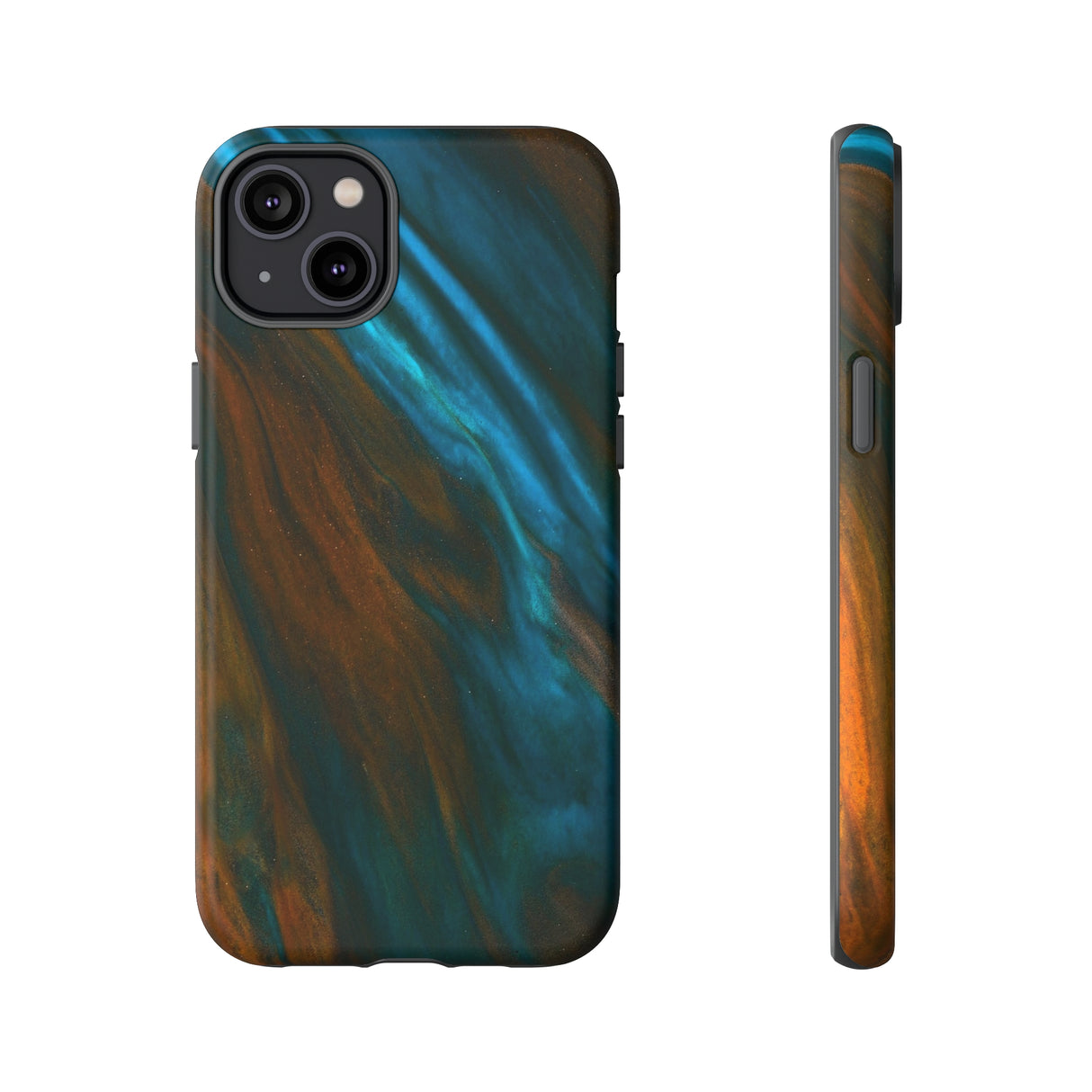 Neon Blue Ink Art iPhone Case (Protective) iPhone 14 Plus Matte Phone Case